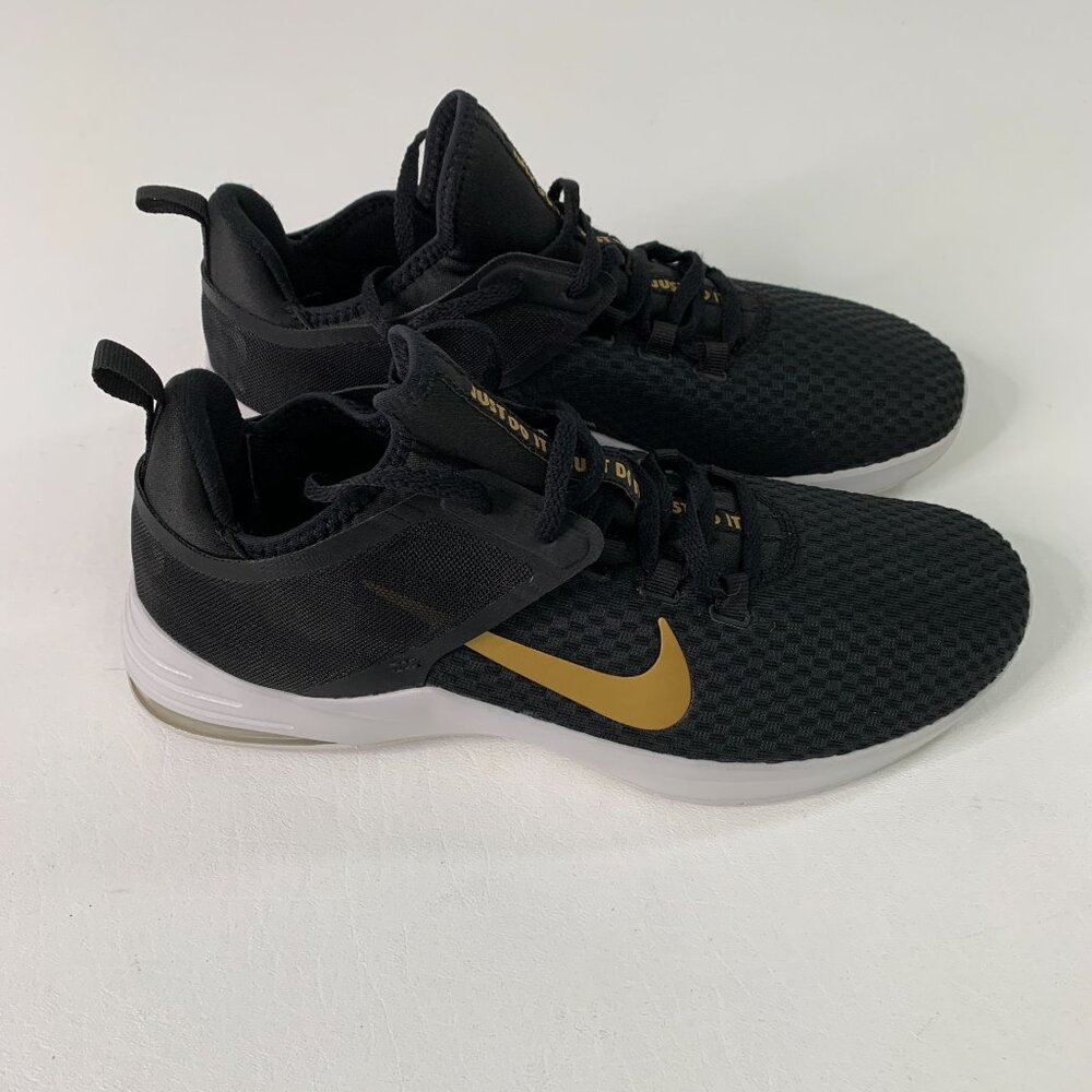 Nike Women's Air Max Bella TR 2 Training Shoes (10, Black/Metallic Gold-Vast Gra